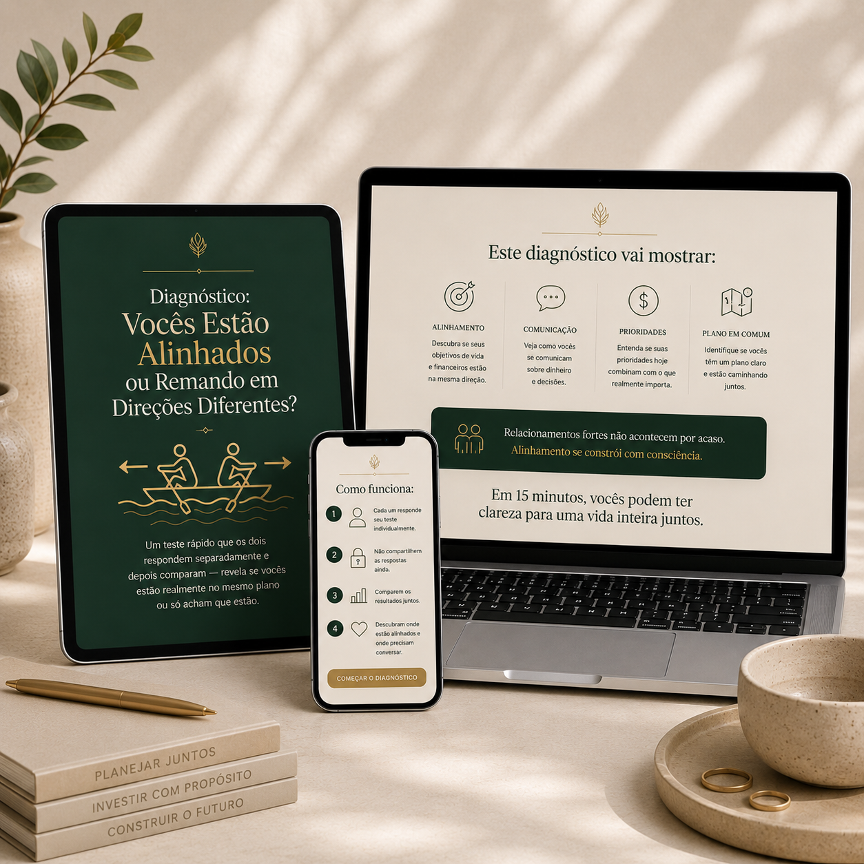 Mockup Diagnóstico: Vocês Estão Alinhados ou Remando em Direções Diferentes?